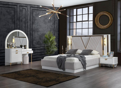 Bedroom Set Bed 2x Bedside table 4pcs Design Modern Luxury Complete it